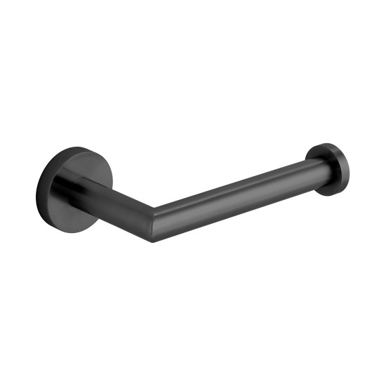 Individual by Vado Spa Open Toilet Roll Holder with Knurled Accents Brushed Black [IND-SPA180-BLKK]
