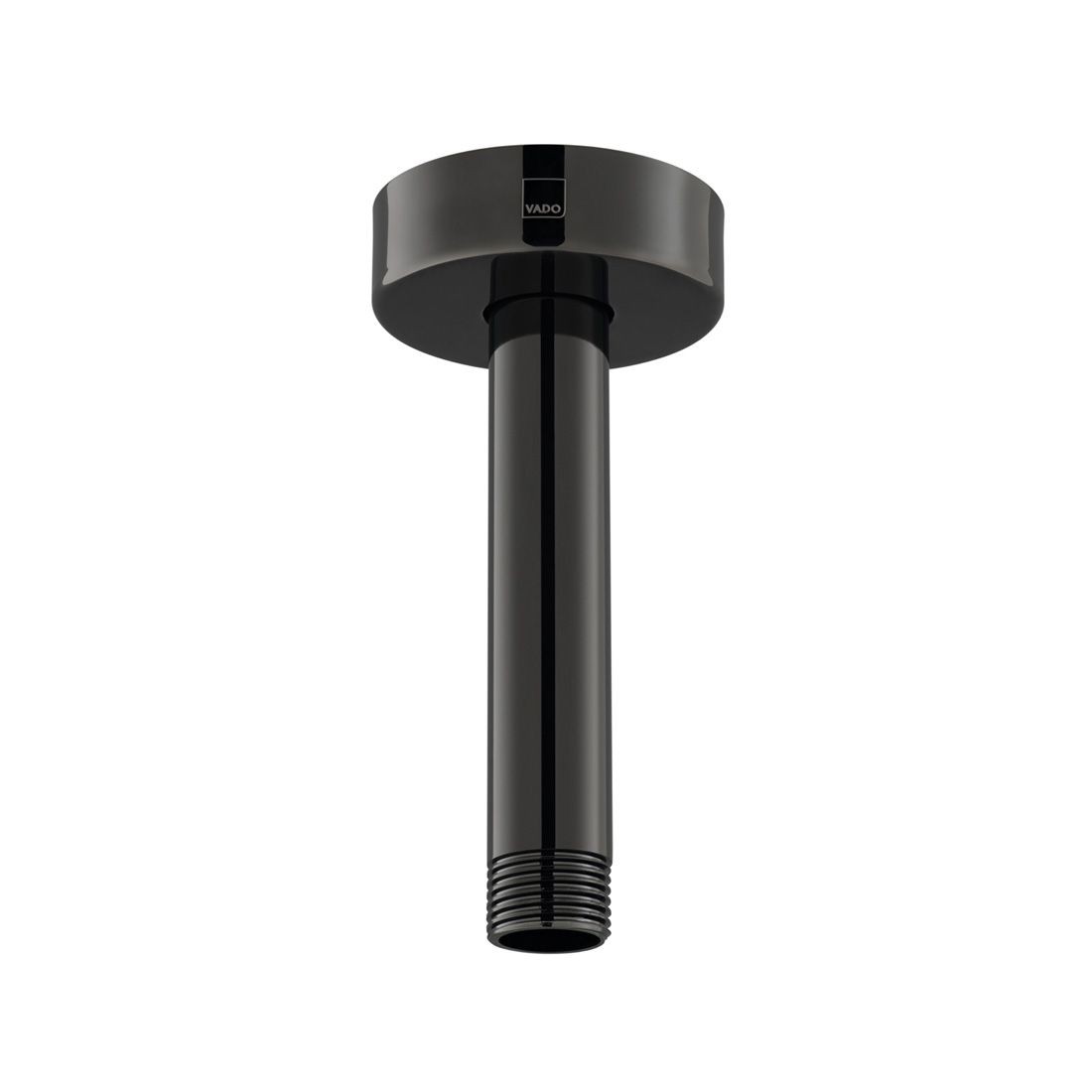 Individual by Vado Omika Noir Ceiling Mounted Shower Arm 100m (4 inch) Round Polished Black [IND-CMA/RO/4IN-PB]