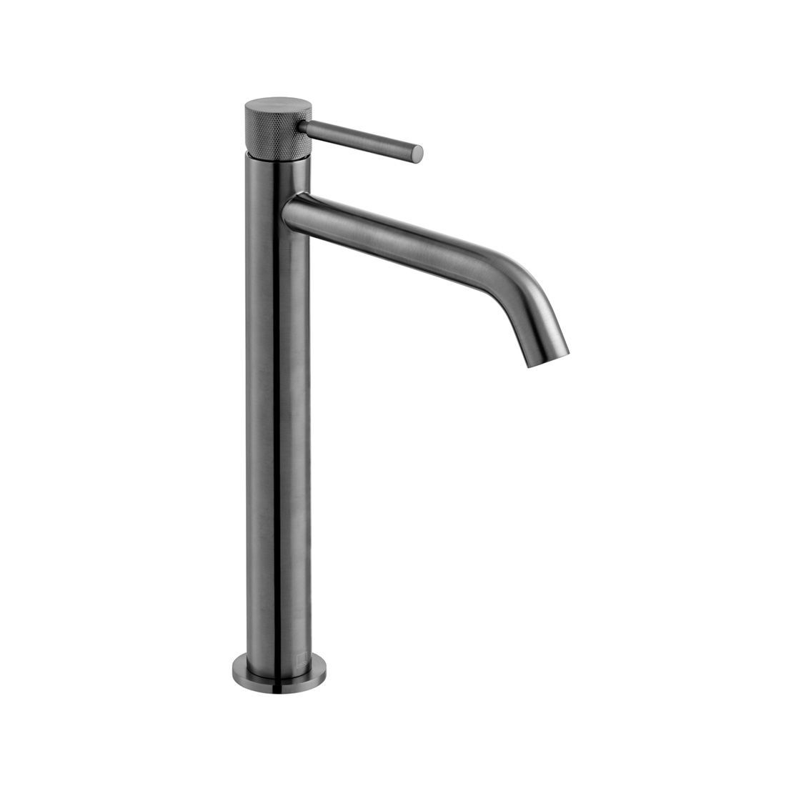 Individual by Vado Origins Slimline Tall Mono Basin Mixer Tap with Knurled Accents (Single Taphole) Brushed Black [IND-ORI200E/SB-BLKK]