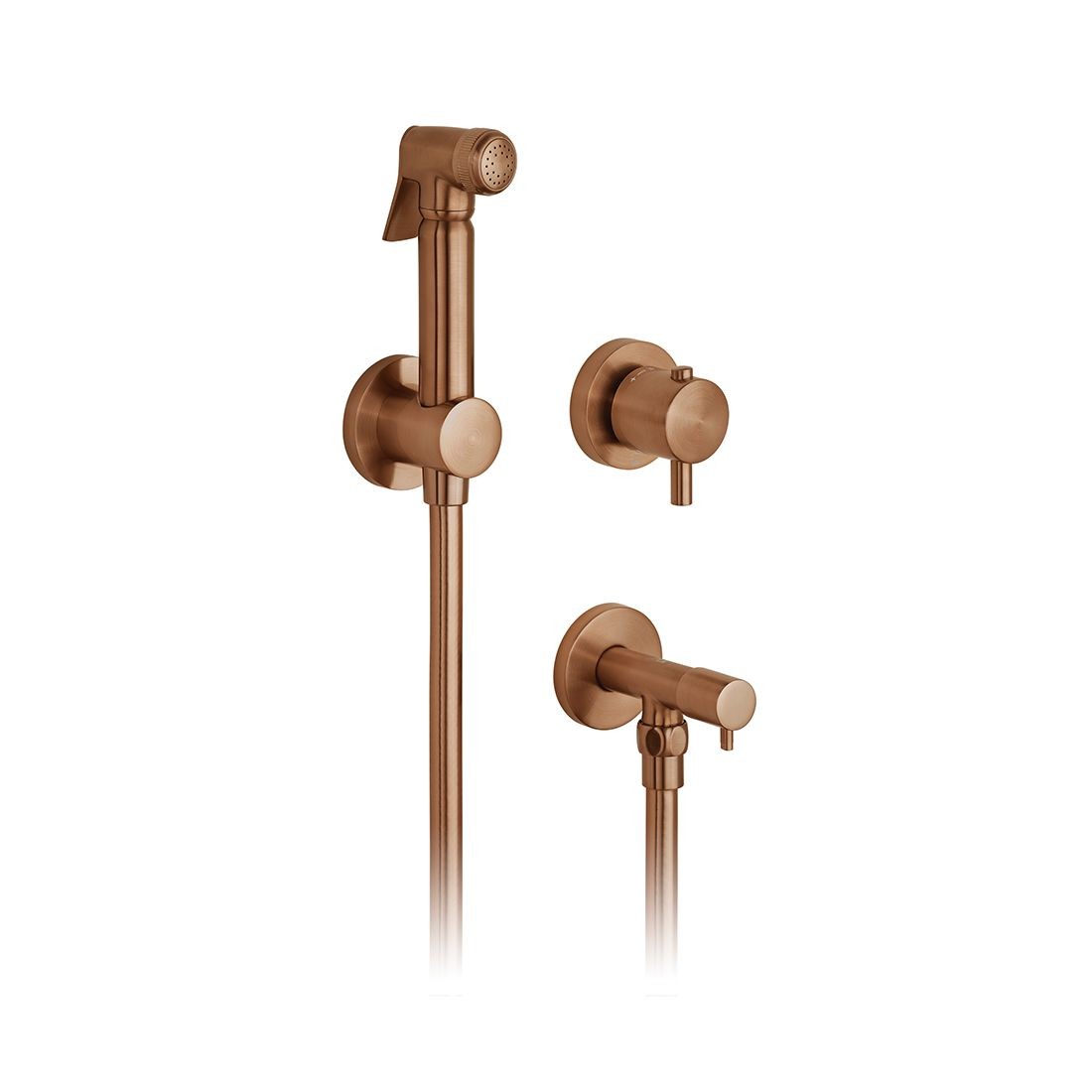 Individual by Vado Shattaf Handset with Mixer Valve Wall Bracket & Hose Brushed Bronze [IND-SHATTAF/163-BRZ]