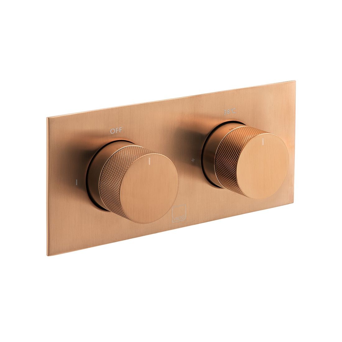 Individual by Vado Thermostatic Shower Valve 2 Outlet Horizontal with Knurled Accents Brushed Bronze [IND-T148/2-H-BRZK]