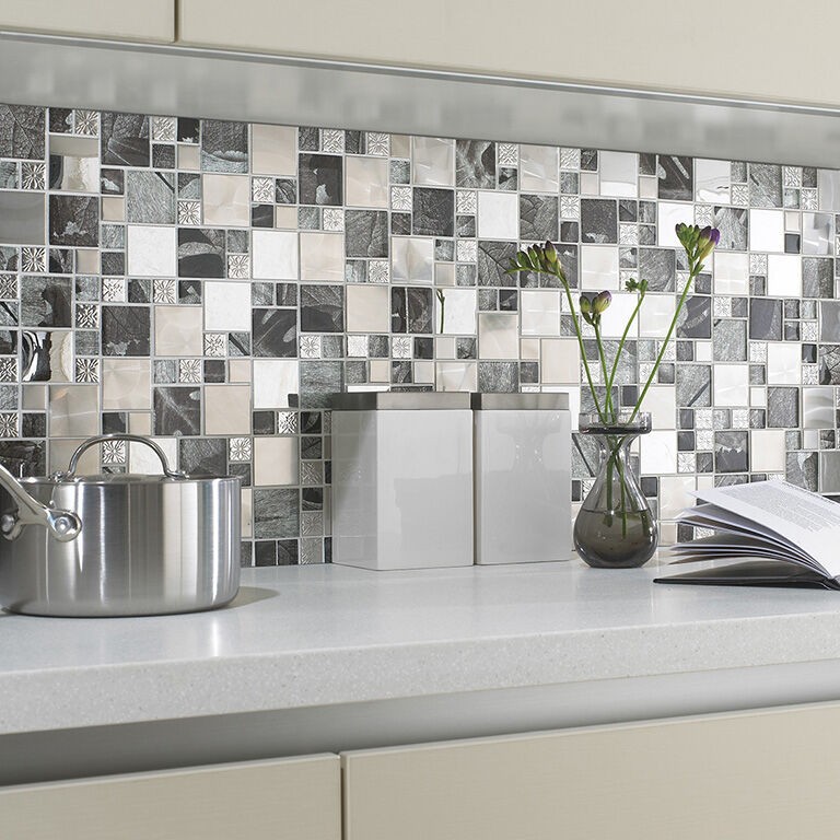 Verona Saturn Modular Mosaic Wall Tile 300 x 300mm Silver [G30141]