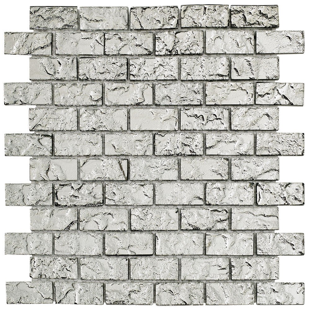 Verona Electro Mosaic Wall Tile (Brick Style) 300 x 300mm Silver [G30192]