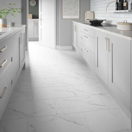 Verona Castello ClickLux Laminate Flooring 610 x 305mm (10 Pack) Marble White [L10013]