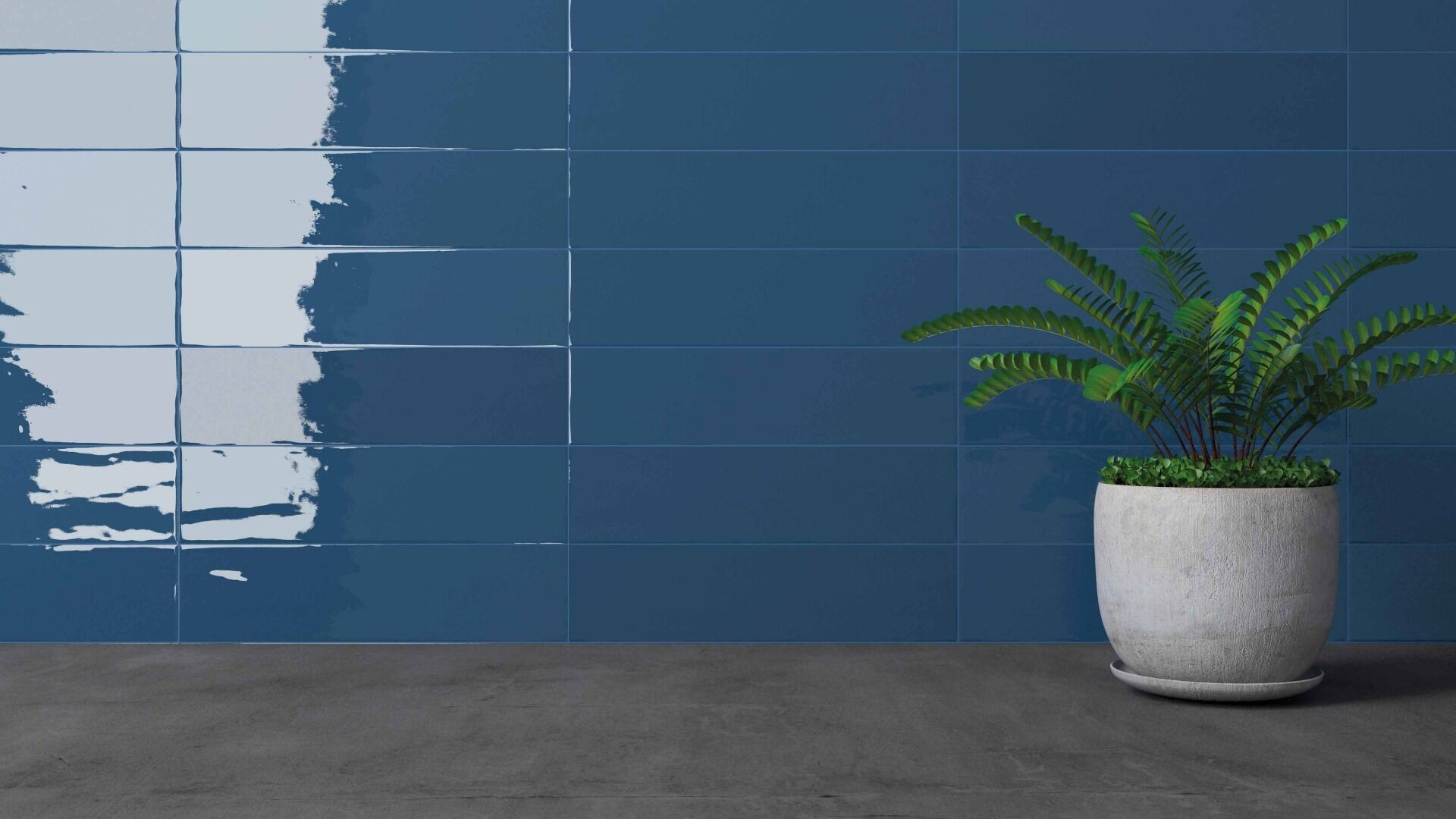 Verona Crafted Gradient Ceramic Wall Tile (Plain) 300 x 75mm Denim [P10527]