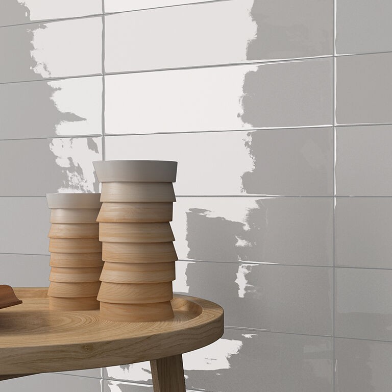 Verona Crafted Gradient Ceramic Wall Tile (Plain) 300 x 75mm Grey [P10528]