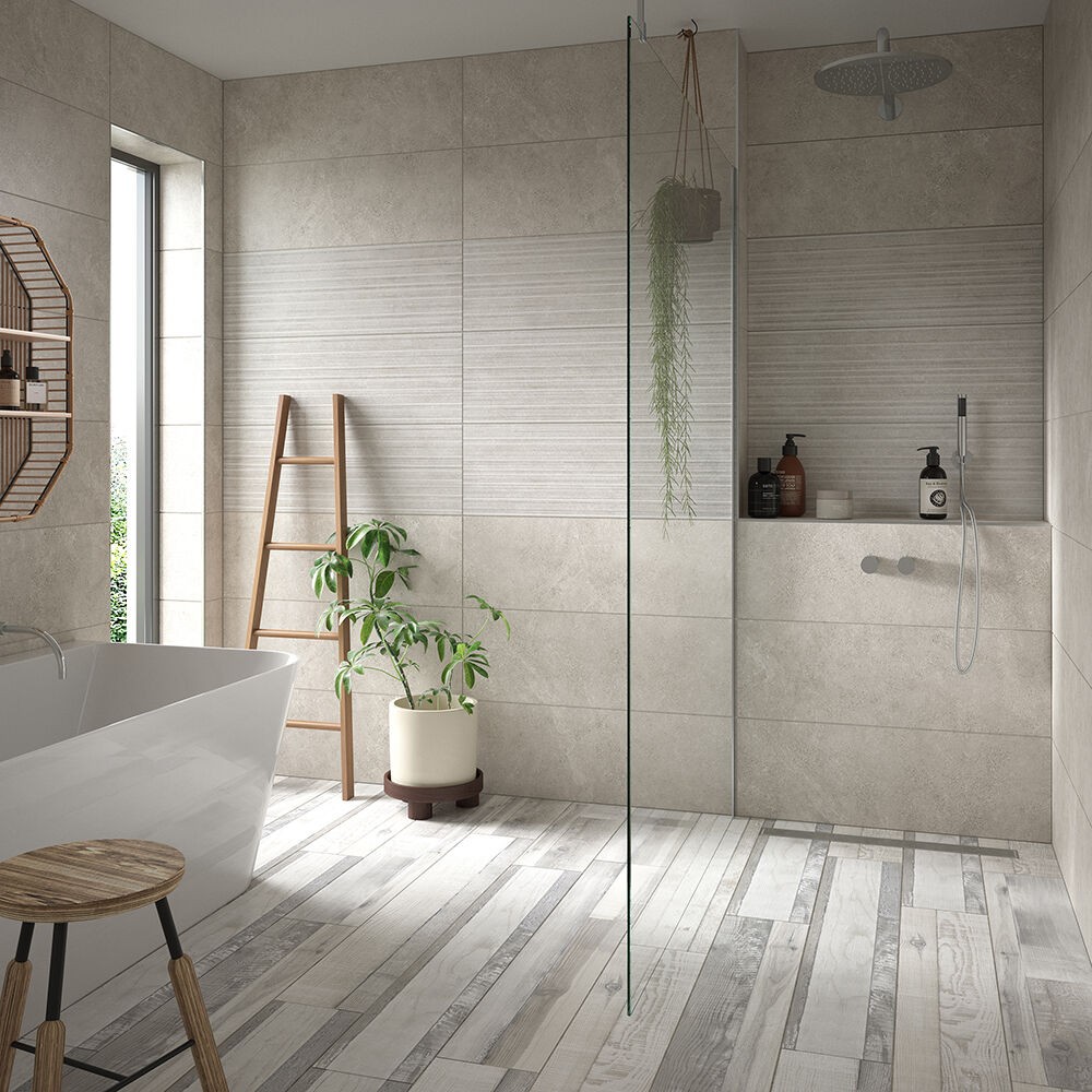 Verona Pueblo Ceramic Wall Tile 900 x 300mm Grey Decor [P10553]