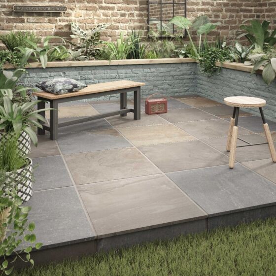 Verona Newby Porcelain Floor Tile 600 x 600mm Grey Multi [P10826]