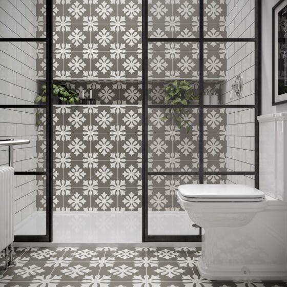 Verona Dali Ceramic Floor & Wall Tile 250 x 250mm Patterned [P10871]