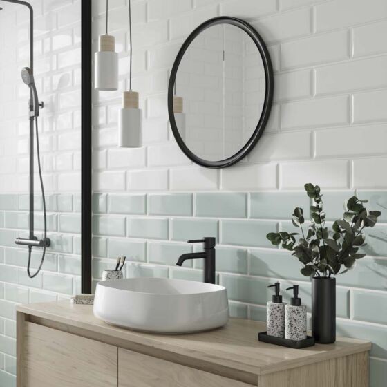 Verona Metro Ceramic Wall Tile 300 x 100mm Mint Gloss [P11540]