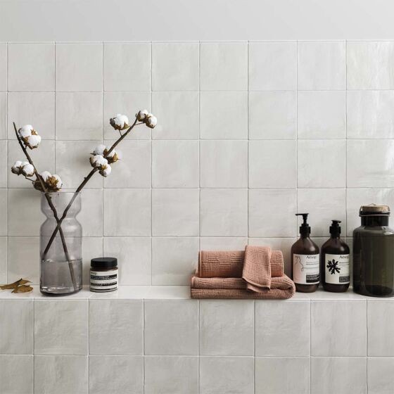 Verona Flash Ceramic Wall Tile 130 x 130mm White [P12218]