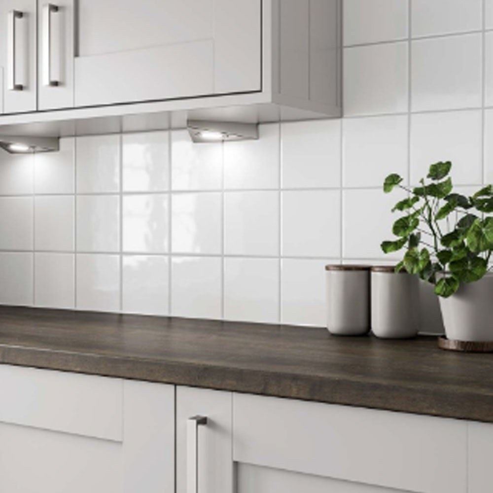 Verona Glossy White Ceramic  Wall Tile 150 x 150mm [P12428]