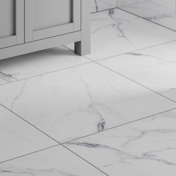 Verona Hannah Porcelain Floor & Wall Tile 600 x 300mm Polished White [P12615]