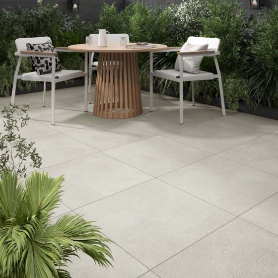Verona Oakworth Porcelain Floor Tile 600 x 600mm Ivory [P12661]