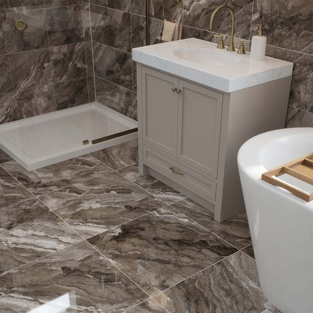 Verona Kore Porcelain Floor & Wall Tile 600 x 600mm Slate Grey [P12689]