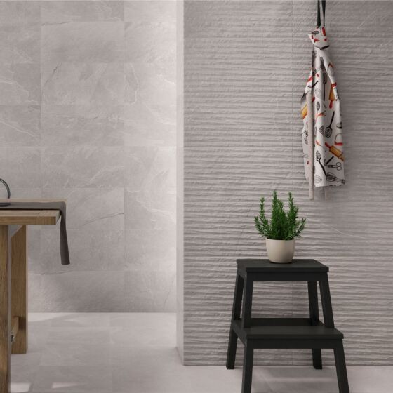 Verona Garonne Ceramic Wall Tile 600 x 300mm Smoke Lined [P12780]