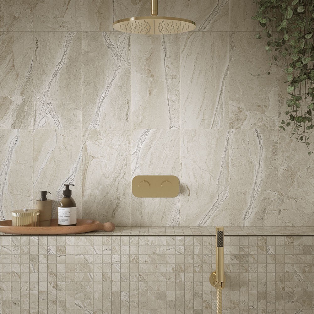 Verona Earthsong Anti-Slip Mosaic Floor & Wall Tile 300 x 300mm Natural [P12810]