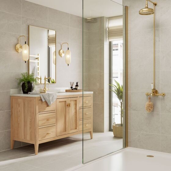 Verona Lucca Porcelain Floor & Wall Tile 600 x 300mm Stone [P12887]