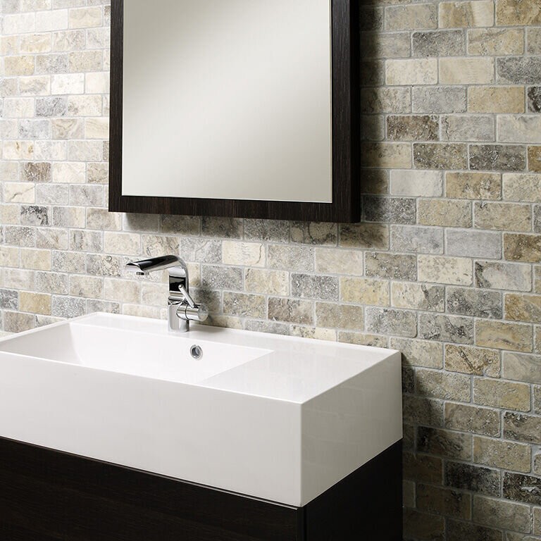 Verona Anatolian Mosaic Floor & Wall Tile (Brick Style) 305 x 305mm Silver Grey [S20003W]