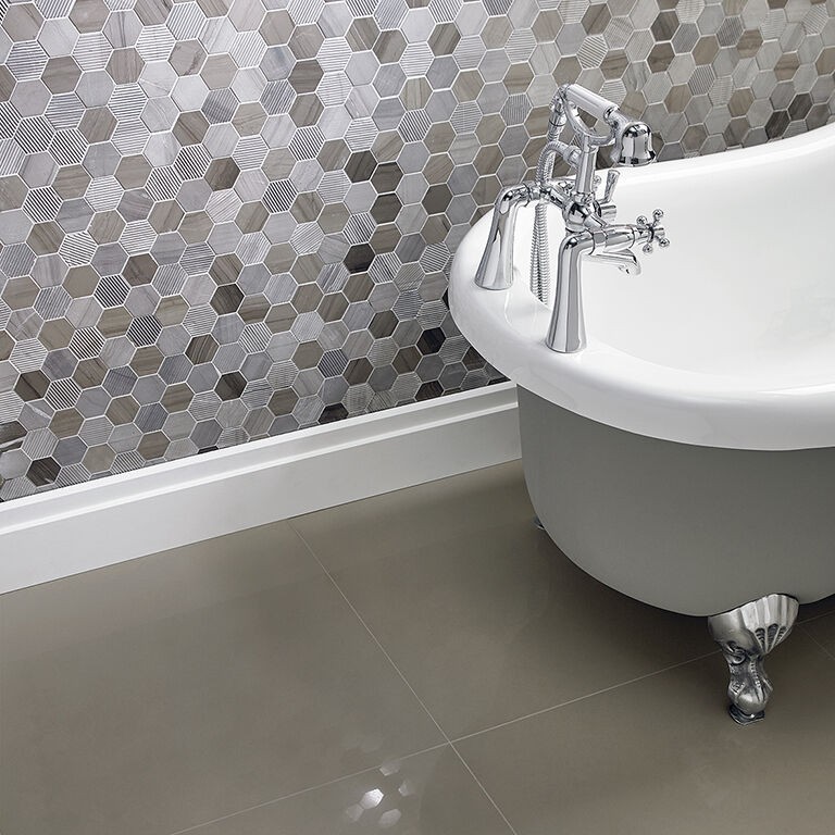 Verona Coffee Stone Hexagonal Mosaic Floor & Wall Tile 300 x 300mm [S20116]