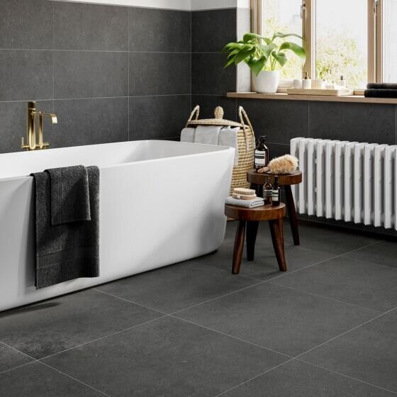 Verona Siena Porcelain Floor & Wall Tile 600 x 600mm Dark Grey [P12894]