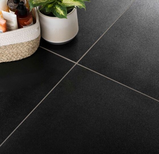 Verona Sugar Porcelain Floor & Wall Tile 600 x 600mm Black [P10941]