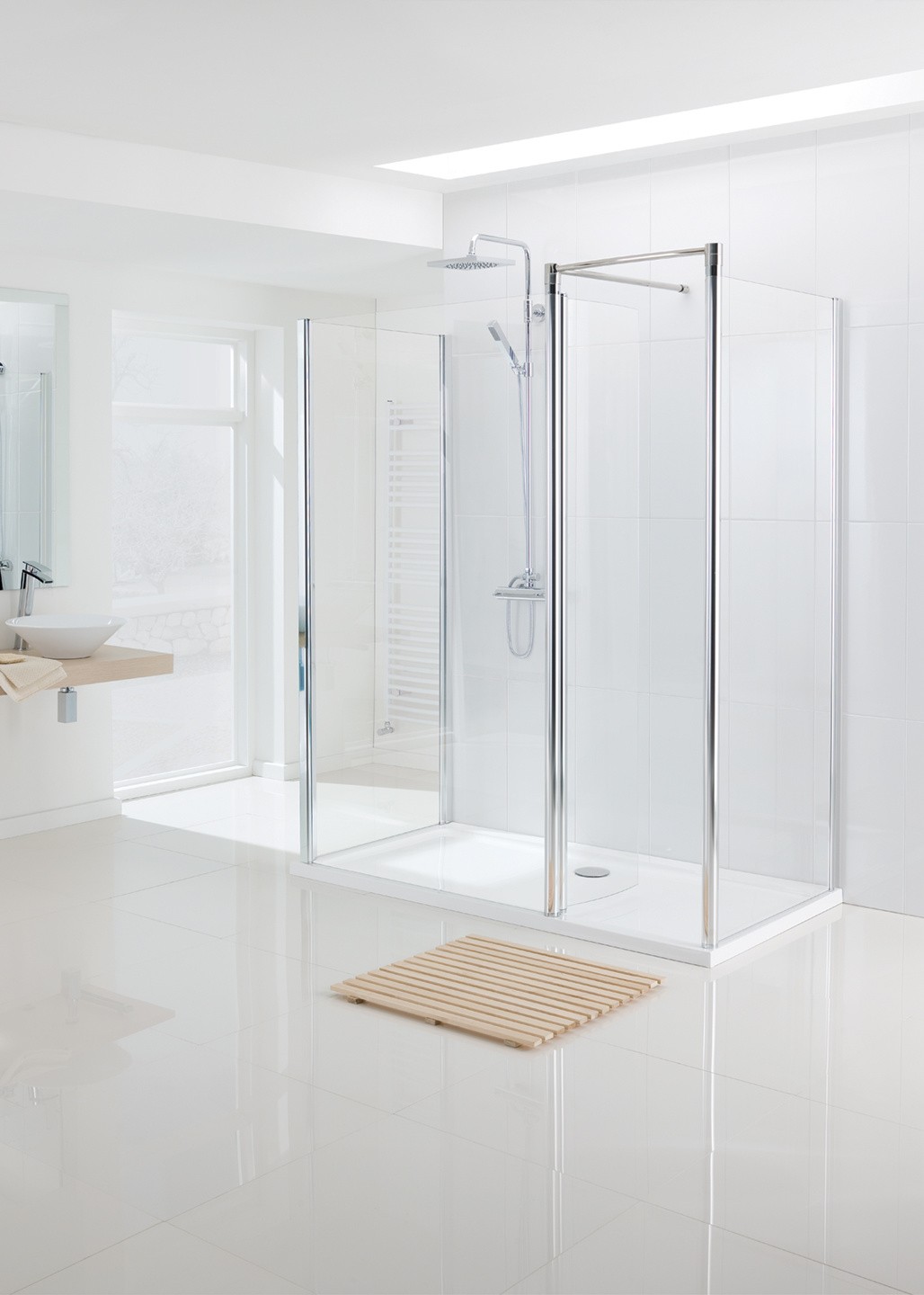Lakes LWSP100S Walk-In Classic 6mm Semi-Frameless Side Panel 1000x1850 + 85mm (Shower Front Panel & Return Panel NOT Included)