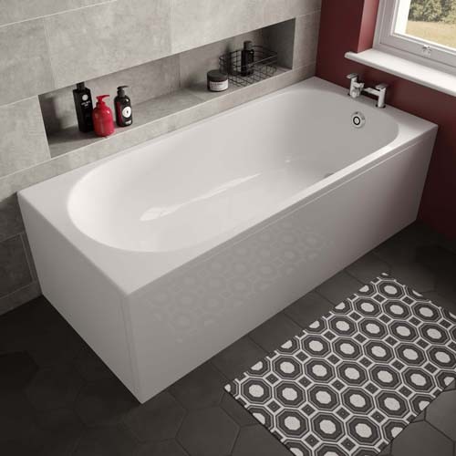 The White Space WSBA1775 Arnold Single Ended Bath 1680 x 745mm - White (Panels NOT Included)
