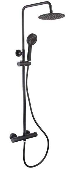 The White Space Yes Bar Shower Dual Control Bar Valve with integral Fixed Head and Slide Rail - Matt Black [YES1B]