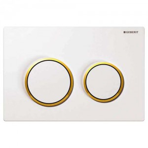 Geberit Kappa21 Dual Flush Plate - White/Gold [115240KK1]