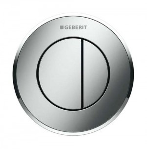 Geberit Dual Flush Button Pneumatic - Type 10 - Matt Black / Gloss Chrome [116056KM1]