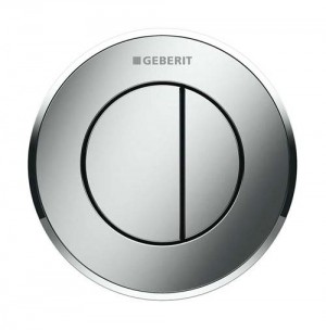 Geberit Dual Flush Button Pneumatic - Type 10 - Gloss Chrome / Matt Chrome [116055KH1]