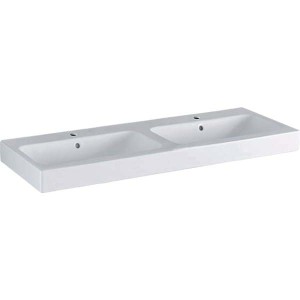 Geberit iCon Double Basin 120cm Two tap hole (1 per basin) - White [124120000]