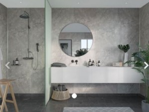 Fibo F2279-M00 Signature Silver Grey Marble Aqualock Wall Panel 2400x600mm