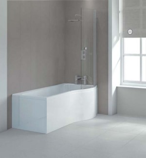 Sommer SOB62 P Shaped Shower Bath 1700 x 850mm Right Hand - White