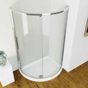 Kudos Concept Left Hand Offset Curved Shower Tray 1200x910mm White (Shower Tray Only) [DCOS129LWH]