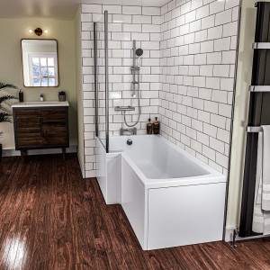 Eastbrook 42.1101 Shannon L-Shape Shower Bath Left Hand 1700 x 850mm (400mm Depth) Beauforte (Bath Panels & Screen NOT Included)