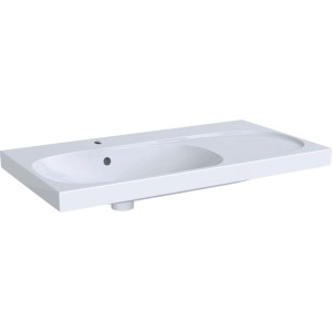 Geberit Acanto Basin with Shelf 90cm One tap hole - right hand shelf - White [500625012]