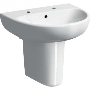 Geberit Selnova 50cm Washbasin - White - 2 Tap hole [501049006] (Basin only - Pedestal NOT included)