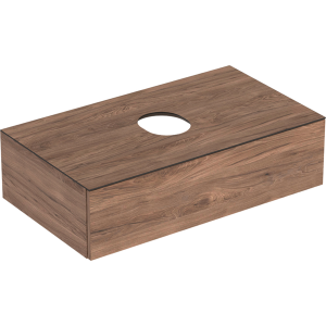 Geberit 501168001 Variform 900mm Cabinet for Lay-on Basin & One Drawer - Hickory (BASIN NOT INCLUDED)