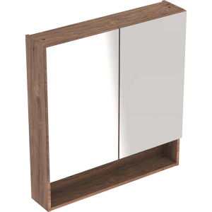 Geberit 501266001 Square S 588mm Mirror Cabinet with Two Doors - Hickory