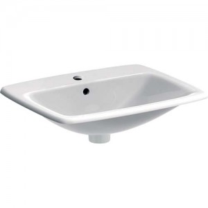 Geberit Selnova Square 55cm Countertop Basin - White - 1 Tap hole [501466007]