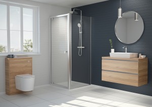 Kudos Original6 Pivot Shower Door 800mm Chrome Frame (Side Panel NOT Included) [601015]