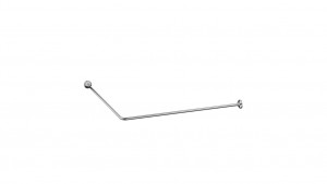 Inda Hotellerie Shower Rail 170 x 70cm 2cm dia - Chrome [A0148BCR]