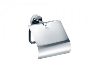 Inda Gealuna Toilet Roll Holder with Cover 16 x 15h x 6cm - Chrome [A10260CR]
