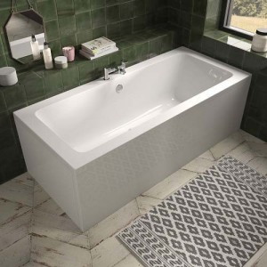 The White Space ALU1775 Aluna Double Ended Bath 1700 x 750mm - White (Bath ONLY - Panels and Brassware NOT Included)