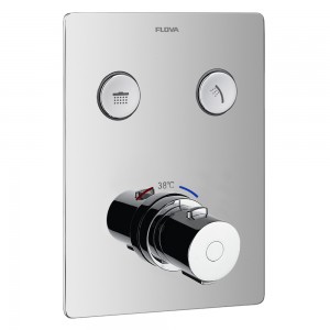 Flova ANGO-2 Annecy Square GoClick 2-Outlet Finishing Trim Chrome