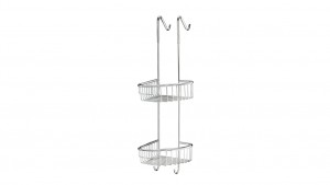 Inda Hotellerie Hook Double Corner Basket - Left Hand 21 x 74h x 33cm - Chrome [AV033BCR]