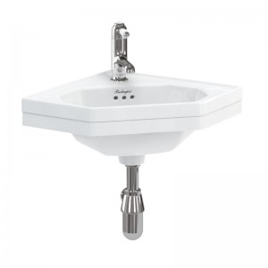 Burlington B10 Cloakroom Corner Basin 430 x 430mm 1 Taphole White