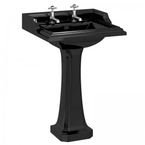 Burlington B151THJET Classic 654mm Square Basin 1 Taphole Jet Matt Black (Pedestal & Brassware NOT Included)